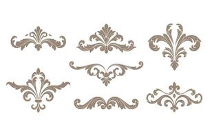 Luxury Swirl Patterns and Fancy Floral Elements Decoration Set vector