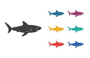Shark Cartoon Fierce Predator Blue Shark Artistic Design vector