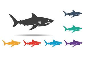 Shark Cartoon Funny Smiling Character Ocean Predator Art vector