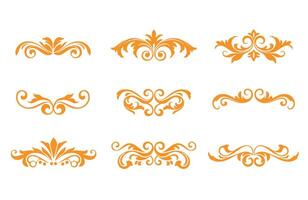 Fancy Floral Elements and Elegant Ornamental Lines Art Collection vector
