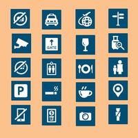 New airport icons universal set for web and mobile vector