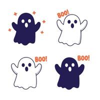 Cartoon Ghost Boo Playful Halloween Design with Spooky Vibes vector