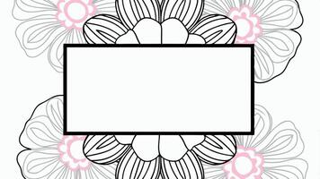 A copy space coloring page with a flower design vector