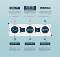 Business infographics process. Timeline infographics with 3 steps, and options. chart vector