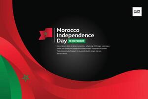 morocco independence day background with wave and text vector