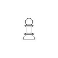 Outline Chess Pawn Piece Isolated Against a White Background vector