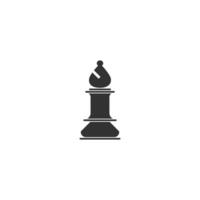 Silhouette Chess Bishop Piece on a White Background for Strategy Concept vector