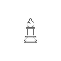 Outline Chess Bishop Piece on a White Background for Strategy Concept vector
