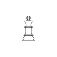 Outline Chess King Piece Isolated on a White Background vector