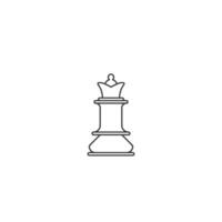 Outline Chess Queen Piece Isolated on a Clean White Background vector