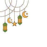 ramadan lantern lamp islamic with moon and star design concept idea vector
