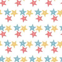 Seamless pattern sea starfish background design template vector