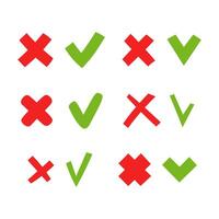 Check Mark and Cross Symbols Set vector