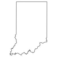 Black and White Outline Map of Indiana vector