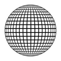 Line drawing sphere with grid pattern, globe grid lines pattern vector