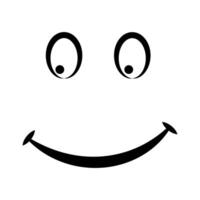 Simple positive smiley face with two eyes and wide smile vector
