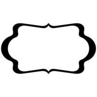 Curved line drawing decorative frame with wavy design, Arabic frame vector
