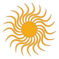 Stylized sun with wavy, radiating lines vector