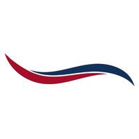 Abstract wave logo design, featuring red and blue wavy line vector
