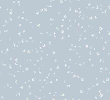 Seamless minimalist pattern with tiny white petal shapes, little, spots, small drops scattered across a pastel blue background. Ornament for textile prints, packaging, wallpapers vector