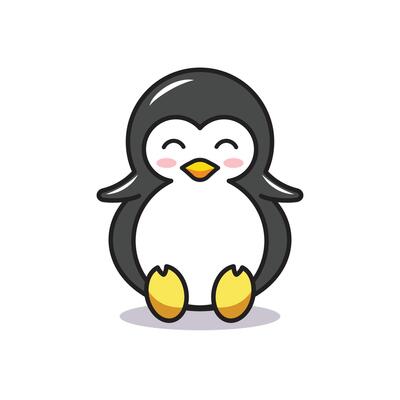 Graphic Cartoon of a Penguin