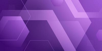 Abstract hexagon banner purple 3D background with simple geometric shapes pattern design. vector