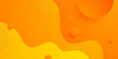 Abstract colorful wave orange 3D background. Wave fluid shapes pattern design. vector