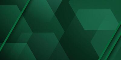 Abstract dark green hexagonal pattern background. 3D hexagon concept banner design. vector