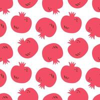 Pomegranate seamless pattern. Pomegranate fabric design. Organic vitamins and healthy nutrition. Flat design, doodle style. Graphic texture. Fabric design. vector