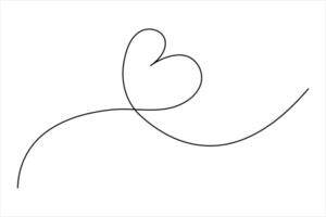 Continuous single line art drawing of heart valentine's day love icon vector