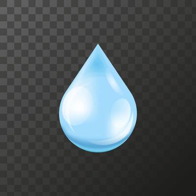 Drop water or serum collagen, Droplet rain dew or liquid essence skin care product, illustration