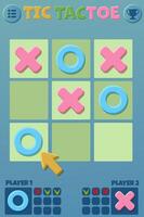 TIC TAC TOE UI with arow cursor. Board logic game for your game development UI. strategy game noughts and crosses, vector