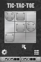 Tic-Tac-Toe metal style, UI game with cursor arrow. cartoon strategy game noughts and crosses. Board logic game for your mobile game development UI vector