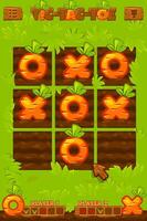Board game TIC-TAC-TOE. Grass background with Carrots. Spring holiday printable worksheet. Zero and crosses grid. Board logic game for your game development UI. Farm themed. vector