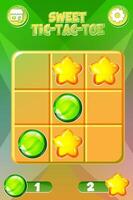 Tic-Tac-Toe in Sweet style, UI game with cursor arrow. cartoon strategy game noughts and crosses. Board logic game for your mobile game development UI. vector