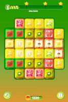 Match3 Candy Puzzle Game Screen, Candy or fruits themed. UI game, buttons and set of fruit candys - 9 options- watermelon, lime, orange, kiwi, apple, grapefruit, pineapple, melon, pomegranate vector