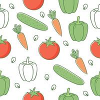 tomatoes, carrots and pepper pattern vector