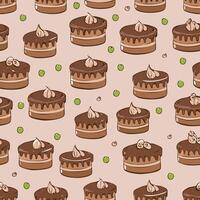chocolate flavor cakes pattern vector