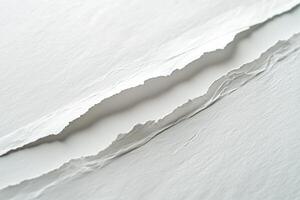 Close-Up Texture of Torn Paper Showing Detailed Fibers and Authentic Textured Effect photo