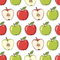 red and green apples pattern vector