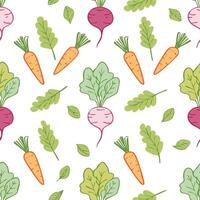 colorful root vegetables pattern on white background vector