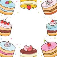 cakes with copy space white background vector