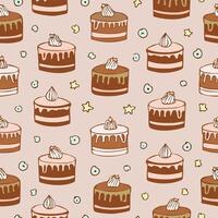 chocolate cakes with cream pattern vector