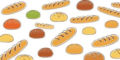 line art breads pattern vector