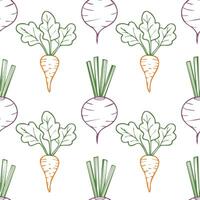 line art root vegetables pattern vector
