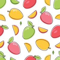 hand drawn style mango pattern vector