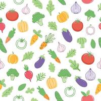 various colorful vegetables seamless pattern vector