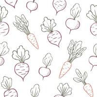 root vegetables line art pattern vector