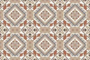 Geometric floral pattern on white background,floral cross stitch pattern vector