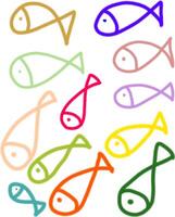 a group of colorful fish on a white background vector